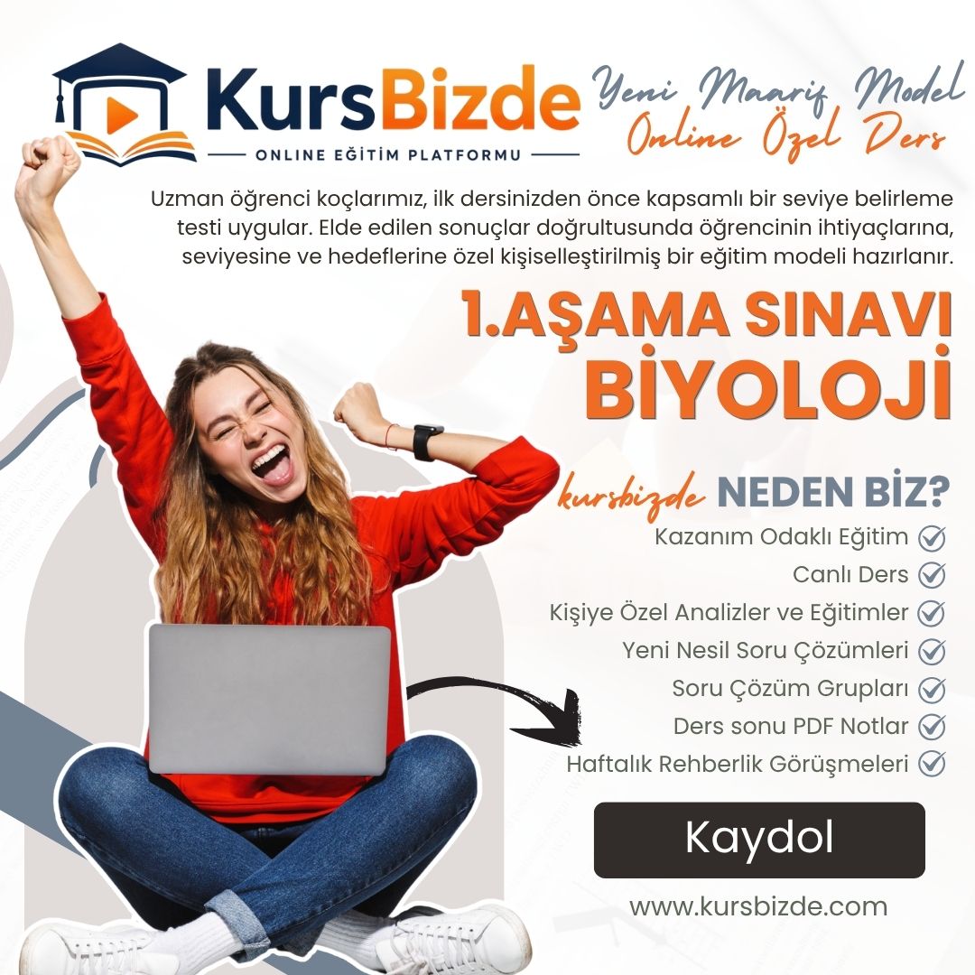 1.Aşama Sınavı Maarif Model Biyoloji-Online-Özel-Ders-Kursbizde